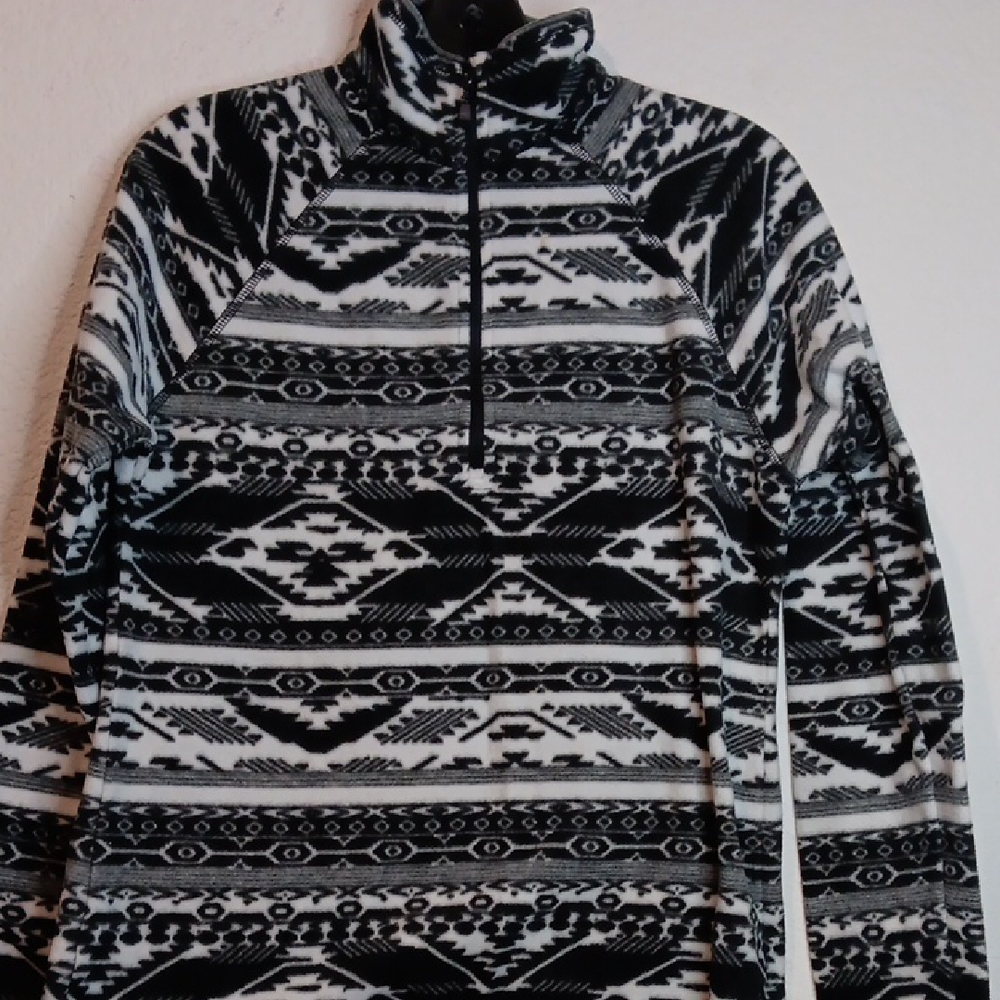 Eddie Bauer Black and White Zip Up Sweater